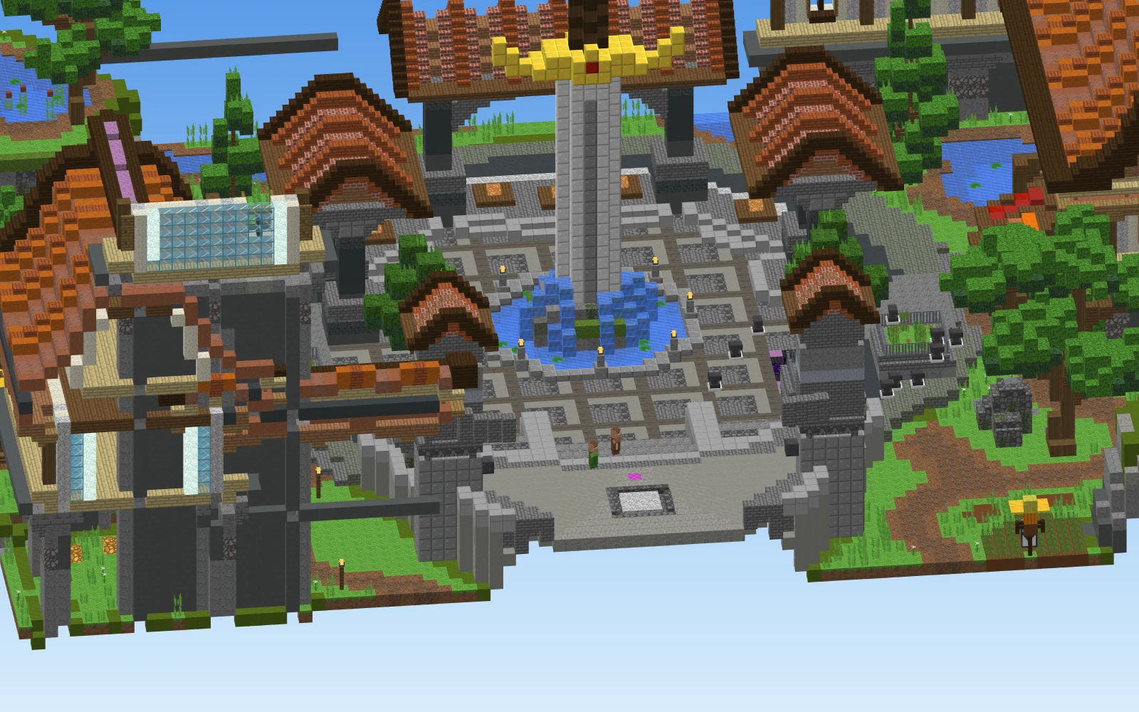 A praça, no meio do spawn